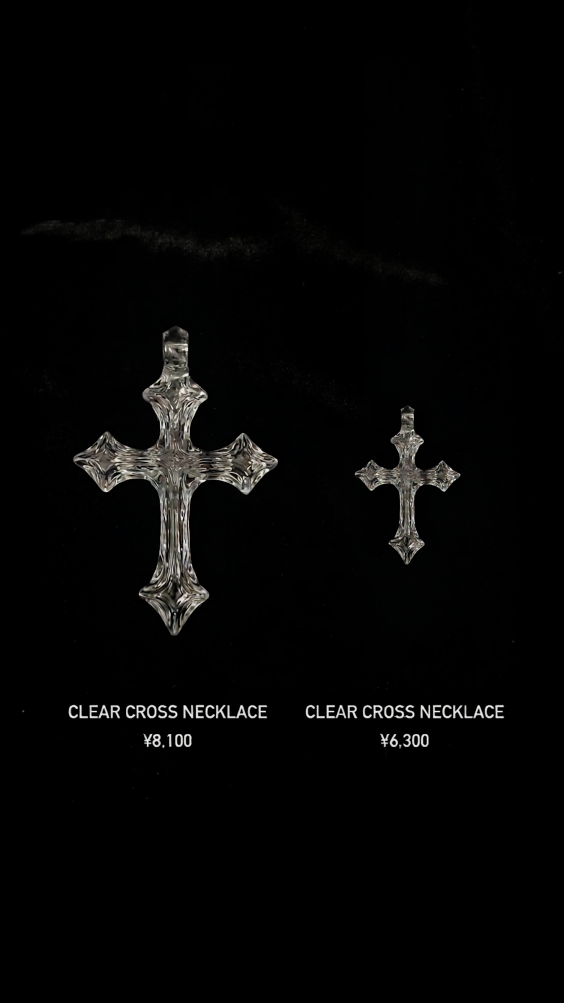 CLEAR CROSS NECKLACE(SMALL)